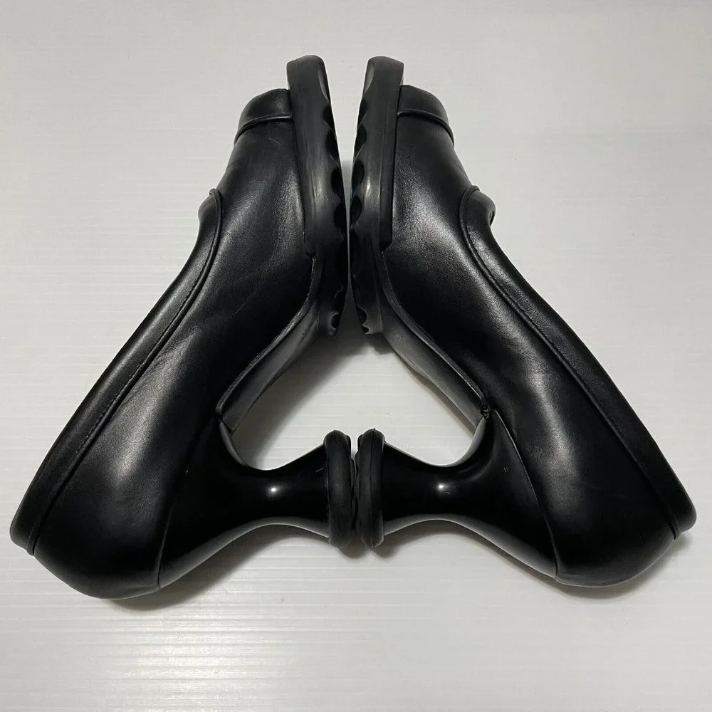 John Fluevog Mini Bebe Open-Toe Pumps Black Chunky Women’s Shoes Sz 10 - Picture 13 of 16